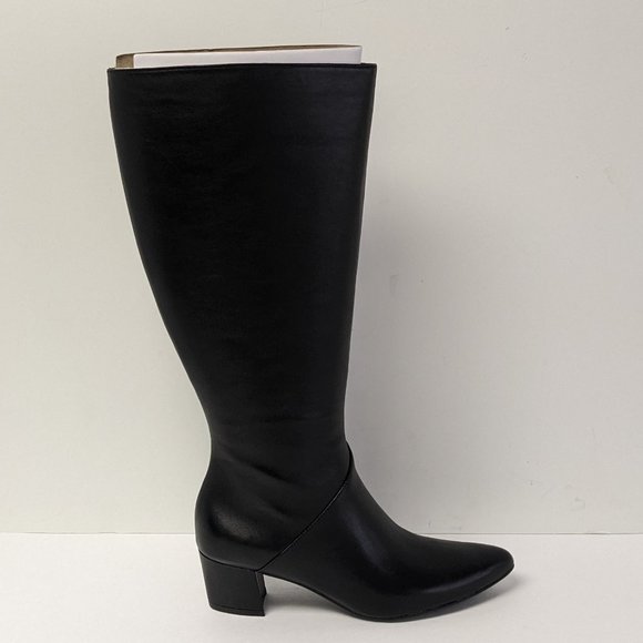 Naturalizer Melanie Knee High Boots, Black Leather, Women's Wide Calf - Picture 2 of 5